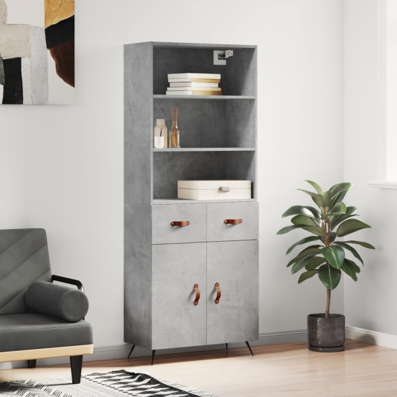 vidaXL Highboard Betongrau 69,5x34x180 cm Holzwerkstoff vidaXL Highboard Betongrau 69,5x34x180 cm Holzwerkstoff