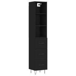 vidaXL Highboard Schwarz 34,5x34x180 cm Holzwerkstoff