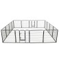 vidaXL Hunde-Laufstall 16 Panels Stahl 80x80 cm Schwarz vidaXL Hunde-Laufstall 16 Panels Stahl 80x80 cm Schwarz