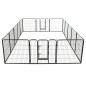 vidaXL Hunde-Laufstall 16 Panels Stahl 80x80 cm Schwarz vidaXL Hunde-Laufstall 16 Panels Stahl 80x80 cm Schwarz