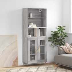 vidaXL Highboard Grau Sonoma 69,5x34x180 cm Holzwerkstoff