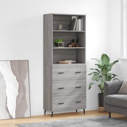 vidaXL Highboard Grau Sonoma 69,5x34x180 cm Holzwerkstoff