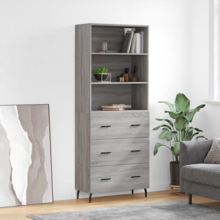 vidaXL Highboard Grau Sonoma 69,5x34x180 cm Holzwerkstoff