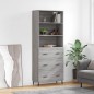 vidaXL Highboard Grau Sonoma 69,5x34x180 cm Holzwerkstoff vidaXL Highboard Grau Sonoma 69,5x34x180 cm Holzwerkstoff