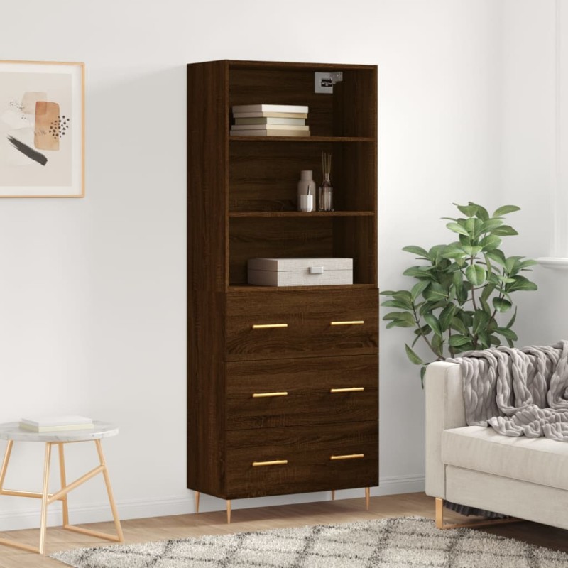 vidaXL Highboard Braun Eichen-Optik 69,5x34x180 cm Holzwerkstoff vidaXL Highboard Braun Eichen-Optik 69,5x34x180 cm Holzwerkstoff