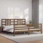 vidaXL Massivholzbett mit Kopfteil Honigbraun 200x200 cm vidaXL Massivholzbett mit Kopfteil Honigbraun 200x200 cm
