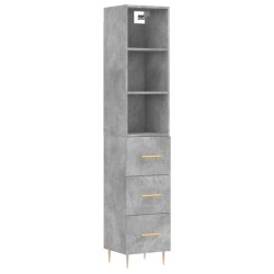 vidaXL Highboard Betongrau 34,5x34x180 cm Holzwerkstoff