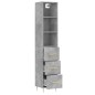 vidaXL Highboard Betongrau 34,5x34x180 cm Holzwerkstoff vidaXL Highboard Betongrau 34,5x34x180 cm Holzwerkstoff