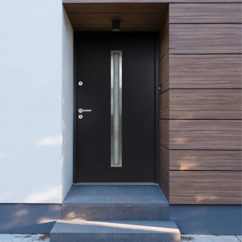 vidaXL Haustür Anthrazit 90x200 cm Aluminium vidaXL Haustür Anthrazit 90x200 cm Aluminium