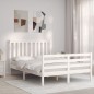 vidaXL Massivholzbett mit Kopfteil Weiß 140x190 cm vidaXL Massivholzbett mit Kopfteil Weiß 140x190 cm