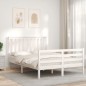 vidaXL Massivholzbett mit Kopfteil Weiß 140x190 cm vidaXL Massivholzbett mit Kopfteil Weiß 140x190 cm