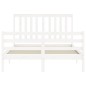 vidaXL Massivholzbett mit Kopfteil Weiß 140x190 cm vidaXL Massivholzbett mit Kopfteil Weiß 140x190 cm