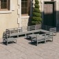 vidaXL 11-tlg. Garten-Lounge-Set Grau Kiefer Massivholz vidaXL 11-tlg. Garten-Lounge-Set Grau Kiefer Massivholz