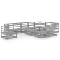 vidaXL 11-tlg. Garten-Lounge-Set Grau Kiefer Massivholz vidaXL 11-tlg. Garten-Lounge-Set Grau Kiefer Massivholz