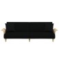 Schlafsofa mit Armlehnen Schwarz Stoff Schlafsofa mit Armlehnen Schwarz Stoff