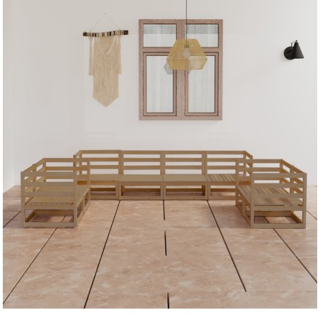 vidaXL 8-tlg. Garten-Lounge-Set Honigbraun Massivholz Kiefer