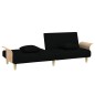 Schlafsofa mit Armlehnen Schwarz Stoff Schlafsofa mit Armlehnen Schwarz Stoff
