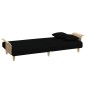 Schlafsofa mit Armlehnen Schwarz Stoff Schlafsofa mit Armlehnen Schwarz Stoff