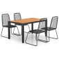 vidaXL 5-tlg. Garten-Essgruppe PVC Rattan Schwarz und Braun vidaXL 5-tlg. Garten-Essgruppe PVC Rattan Schwarz und Braun