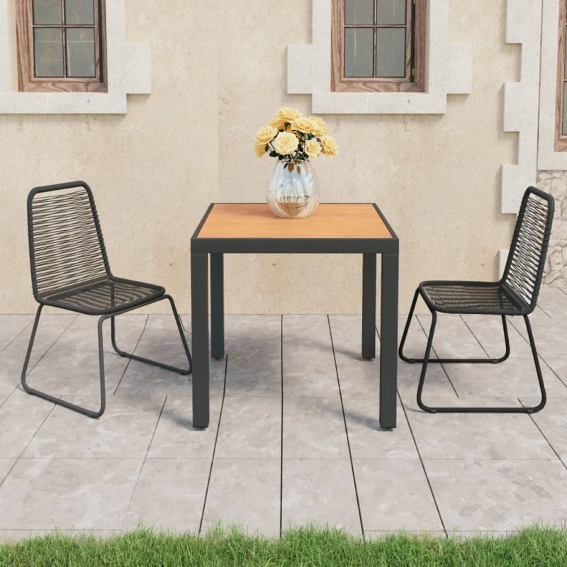 vidaXL 3-tlg. Garten-Essgruppe PVC Rattan Schwarz und Braun vidaXL 3-tlg. Garten-Essgruppe PVC Rattan Schwarz und Braun