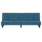Schlafsofa mit Getränkehaltern Blau Samt Schlafsofa mit Getränkehaltern Blau Samt