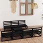 vidaXL 8-tlg. Garten-Lounge-Set Schwarz Massivholz Kiefer vidaXL 8-tlg. Garten-Lounge-Set Schwarz Massivholz Kiefer