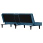 Schlafsofa mit Getränkehaltern Blau Samt Schlafsofa mit Getränkehaltern Blau Samt