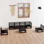 vidaXL 7-tlg. Garten-Lounge-Set Schwarz Massivholz Kiefer vidaXL 7-tlg. Garten-Lounge-Set Schwarz Massivholz Kiefer