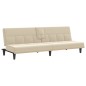 Schlafsofa mit Getränkehaltern Creme Stoff Schlafsofa mit Getränkehaltern Creme Stoff