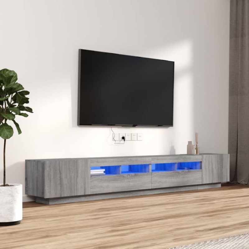 vidaXL 3-tlg. TV-Schrank-Set LED-Leuchten Grau Sonoma Holzwerkstoff vidaXL 3-tlg. TV-Schrank-Set LED-Leuchten Grau Sonoma Holzwerkstoff