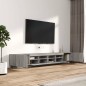 vidaXL 3-tlg. TV-Schrank-Set LED-Leuchten Grau Sonoma Holzwerkstoff vidaXL 3-tlg. TV-Schrank-Set LED-Leuchten Grau Sonoma Holzwerkstoff