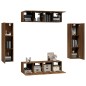 vidaXL 6-tlg. TV-Schrank-Set Braun Eichen-Optik Holzwerkstoff vidaXL 6-tlg. TV-Schrank-Set Braun Eichen-Optik Holzwerkstoff