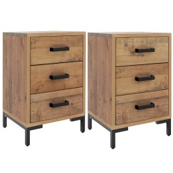 vidaXL Nachttische 2 Stk. 40x30x55 cm Massivholz Kiefer