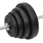 vidaXL Langhantel und Kurzhantel mit Gewichten 120 kg vidaXL Langhantel und Kurzhantel mit Gewichten 120 kg