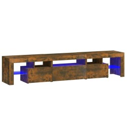 vidaXL TV-Schrank mit LED-Leuchten Räuchereiche 200x36,5x40 cm