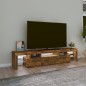 vidaXL TV-Schrank mit LED-Leuchten Räuchereiche 200x36,5x40 cm vidaXL TV-Schrank mit LED-Leuchten Räuchereiche 200x36,5x40 cm