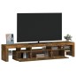 vidaXL TV-Schrank mit LED-Leuchten Räuchereiche 200x36,5x40 cm vidaXL TV-Schrank mit LED-Leuchten Räuchereiche 200x36,5x40 cm