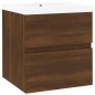 vidaXL Waschbeckenschrank mit Einbaubecken Braun Eiche Holzwerkstoff vidaXL Waschbeckenschrank mit Einbaubecken Braun Eiche Holzwerkstoff