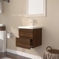 vidaXL Waschbeckenschrank mit Einbaubecken Braun Eiche Holzwerkstoff vidaXL Waschbeckenschrank mit Einbaubecken Braun Eiche Holzwerkstoff