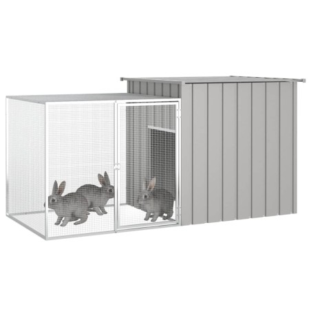 vidaXL Kaninchenkäfig Grau 200x91x100 cm Verzinkter Stahl