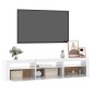 vidaXL TV-Schrank mit LED-Leuchten Hochglanz-Weiß 180x35x40 cm vidaXL TV-Schrank mit LED-Leuchten Hochglanz-Weiß 180x35x40 cm