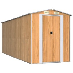 vidaXL Geräteschuppen Hellbraun 192x523x223 cm Verzinkter Stahl