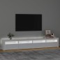 vidaXL TV-Schrank mit LED-Leuchten Hochglanz-Weiß 240x35x40 cm vidaXL TV-Schrank mit LED-Leuchten Hochglanz-Weiß 240x35x40 cm