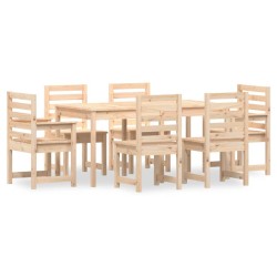 vidaXL 7-tlg. Garten-Essgruppe Massivholz Kiefer