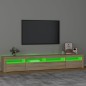 vidaXL TV-Schrank mit LED-Leuchten Sonoma-Eiche 240x35x40 cm vidaXL TV-Schrank mit LED-Leuchten Sonoma-Eiche 240x35x40 cm