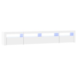 vidaXL TV-Schrank mit LED-Leuchten Hochglanz-Weiß 240x35x40 cm