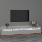 vidaXL TV-Schrank mit LED-Leuchten Hochglanz-Weiß 240x35x40 cm