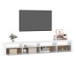 vidaXL TV-Schrank mit LED-Leuchten Hochglanz-Weiß 240x35x40 cm