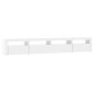 vidaXL TV-Schrank mit LED-Leuchten Hochglanz-Weiß 240x35x40 cm