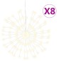 vidaXL Weihnachtsbeleuchtungen Feuerwerk 8 Stk. 140 LEDs Warmweiß 17cm vidaXL Weihnachtsbeleuchtungen Feuerwerk 8 Stk. 140 LEDs Warmweiß 17cm